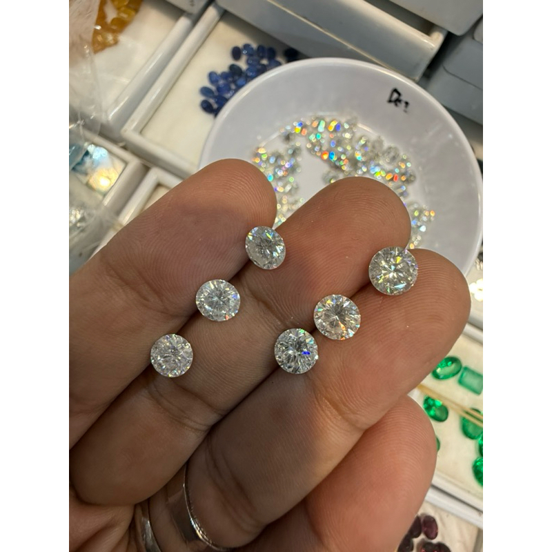 MURAH berliant moissanite 5 mili  5,5 mili 6 mili 6,5 mili non sertificate diamond selector full