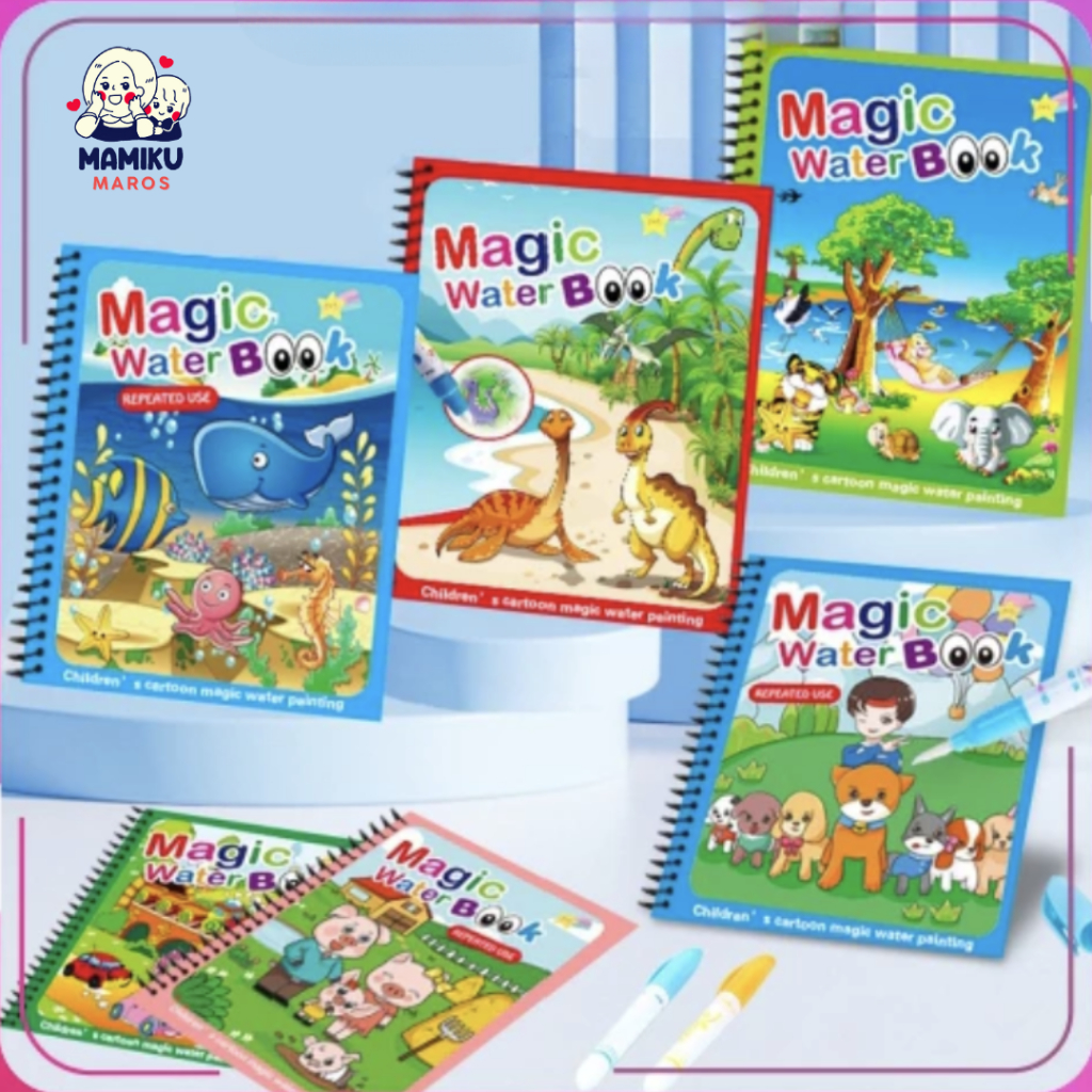 Magic Water Book Drawing Painting Book Buku Gambar Mewarnai Mainan Edukasi / Watercolor Painting Boo
