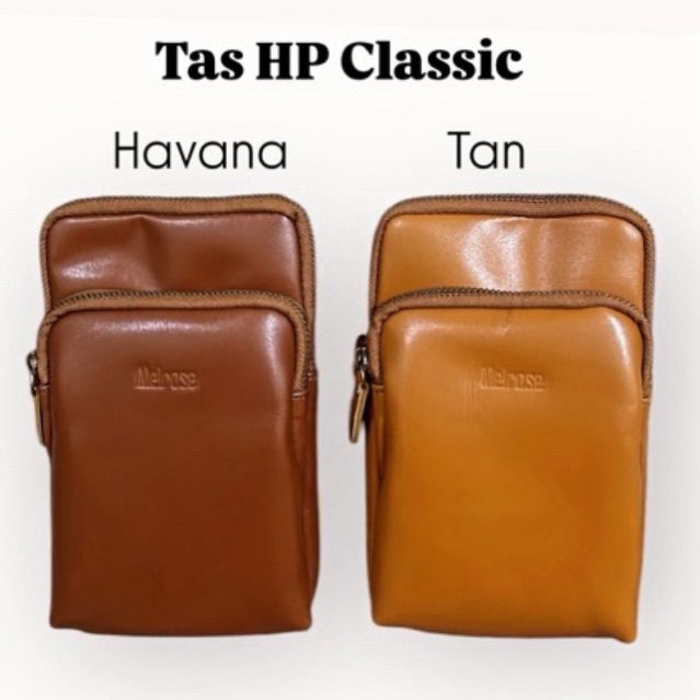 Tas Wanita Pria Kulit Asli Pouch Sling Selempang HP Hape