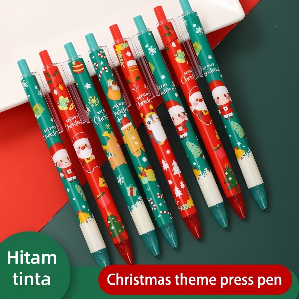 

1PC Christmas Cartoon Press The Gel Pen 0.5mm Black Ink Ballpoint Pen Student Ballpen Stationery