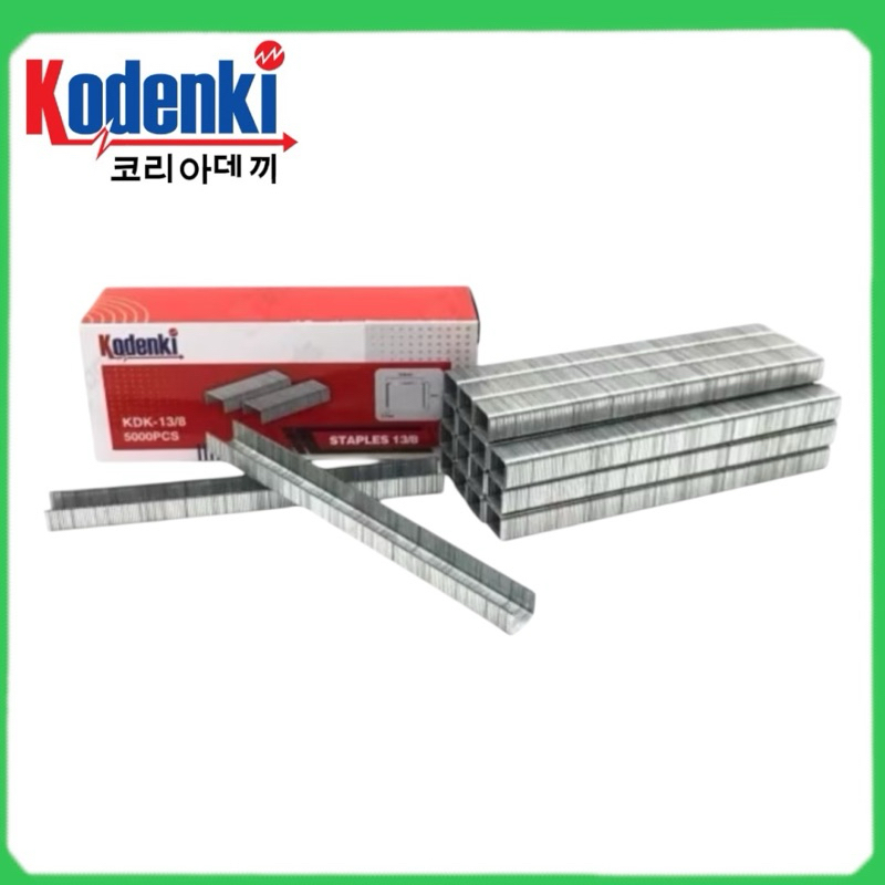 

KODENKI ISI STAPLES 13/8MM STAPLER GUN ISI STEPLES MANUAL R23.5000PCS