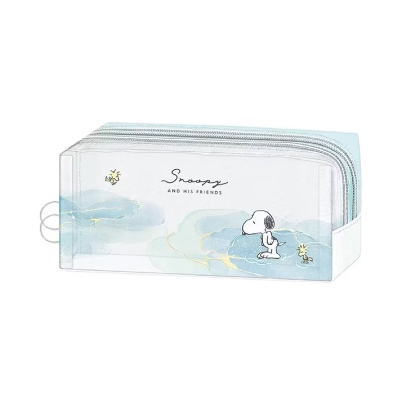 

Pencil Case Peanuts Snoopy Marble Semi Transparent Kotak Pensil Dual Storage Pouch Limited Edition