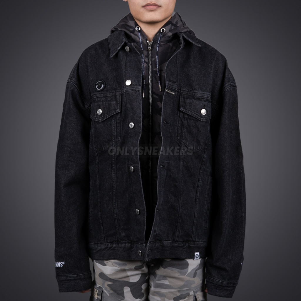 AAPE WASHED EMBOSSED BLACK JACKET