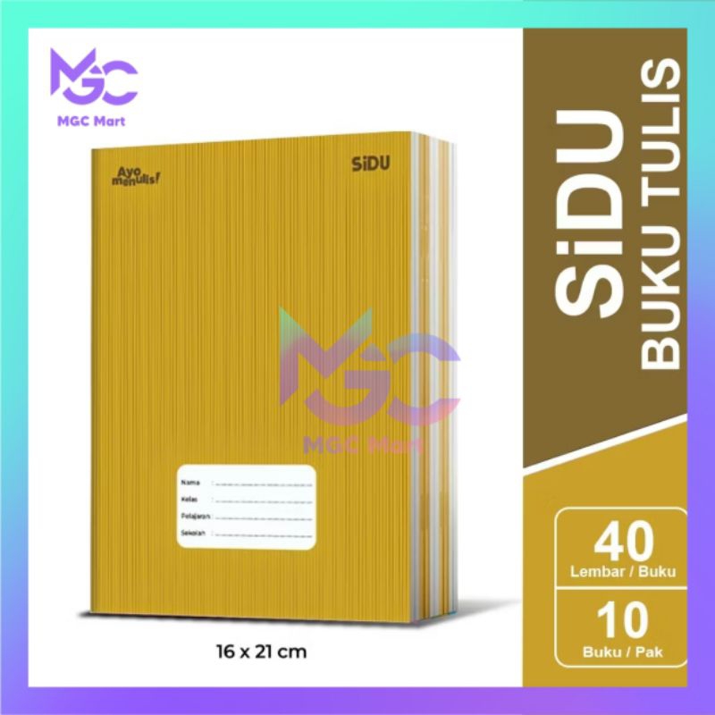 

1Pak Buku Tulis SIDU 40lembar Sampul Coklat (10Pcs) / Buku Tulis SIDU Kraft / Buku Garis