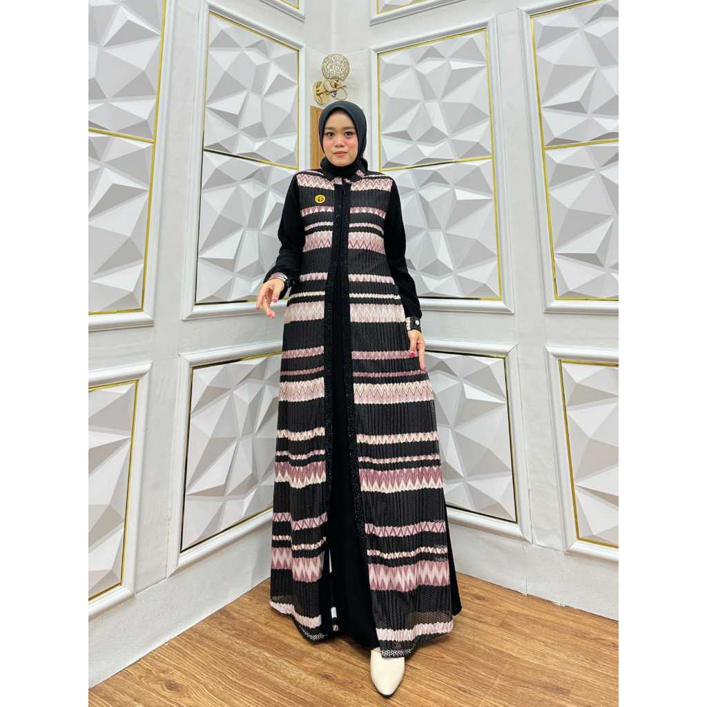 GAMIS RAJUT ZIGER ZEGAR ARABIAN MIX JETBLACK TRICOTIN/ DRESS RAJUT KNIT