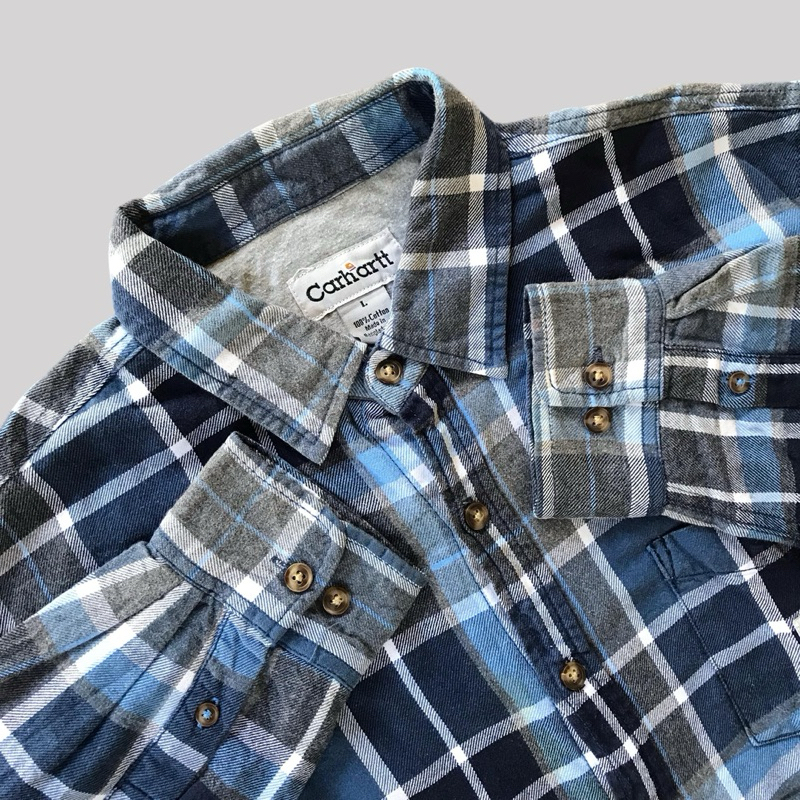 Kemeja Flannel Carhartt Biru - L