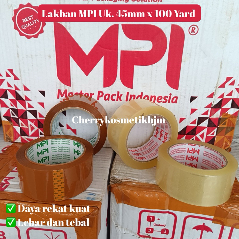 

Lakban MPI ukuran 45mm x 100yard Bening dan Coklat