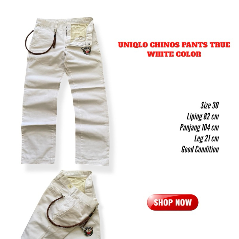 Uniqlo true white color chinos long pants second