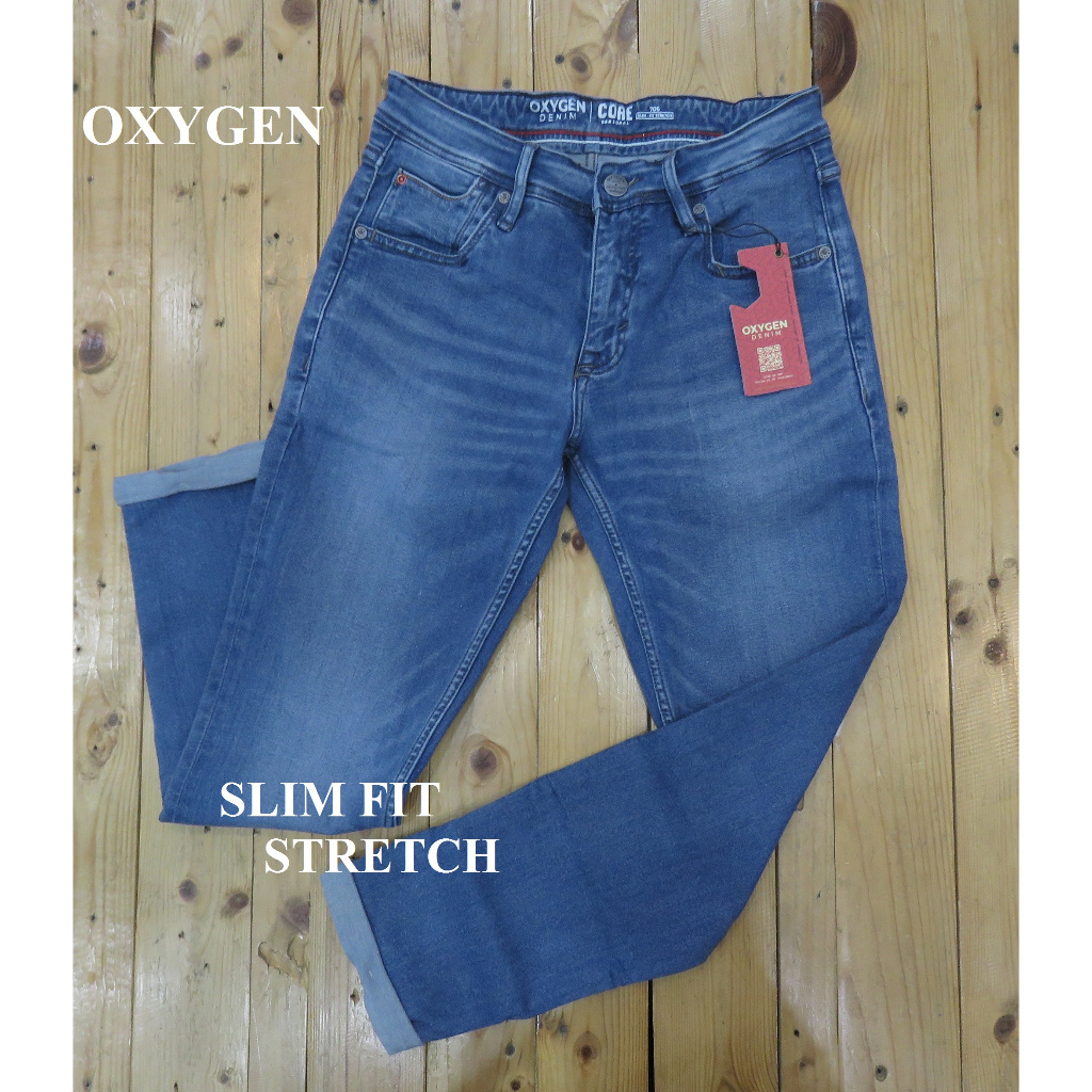 CELANA DENIM/JEANS PANJANG PRIA SLIM BRAND ORI MEREK OXYGEN ART : 706-8119 PRICE Rp.614.900