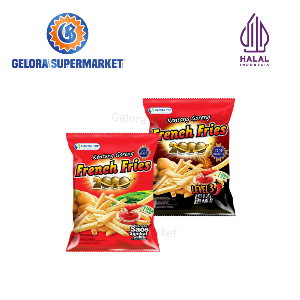 

French Fries 2000 128 & 62 Gr/Kentang Goreng Snack Makanan Ringan Premium - Gelora Supermarket