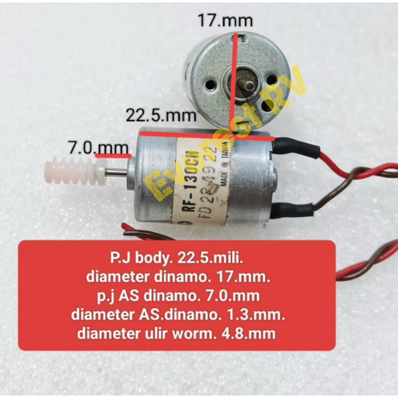 DINAMO DC 3v, 5v, 9v RS 130 CH / MOTOR DINAMO DC 3v - 9v