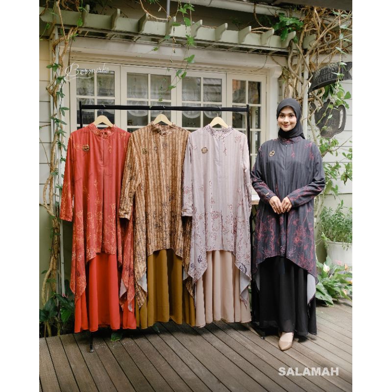 SALAMAH AMIRAH Gamis Only Bahan Ceruty ORI by Bermerks Syar'i Terbaru/ Gamis Bermerks Syar'i Origina