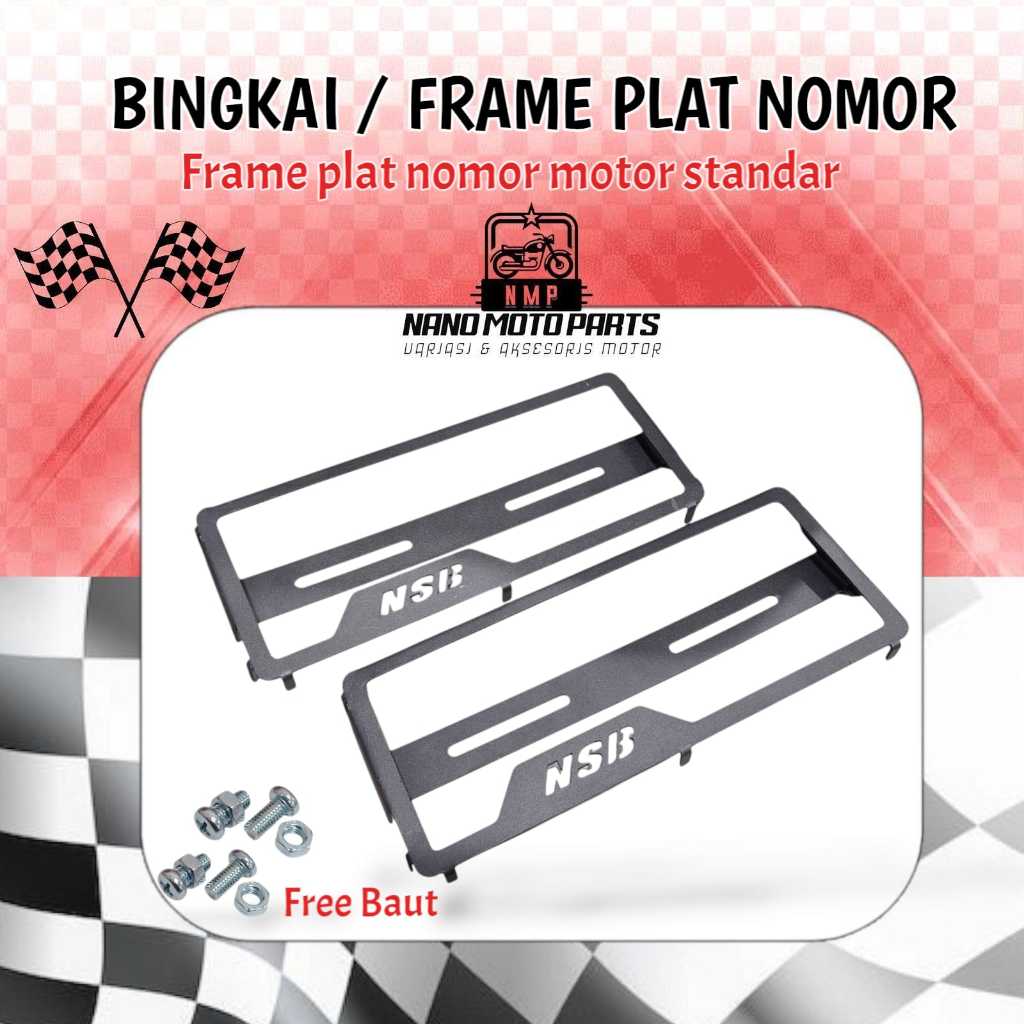 BINGKAI PLAT NOMOR COVER PLAT NOMOR MOTOR BESI STANDAR UNIVERSAL SEMUA MOTOR