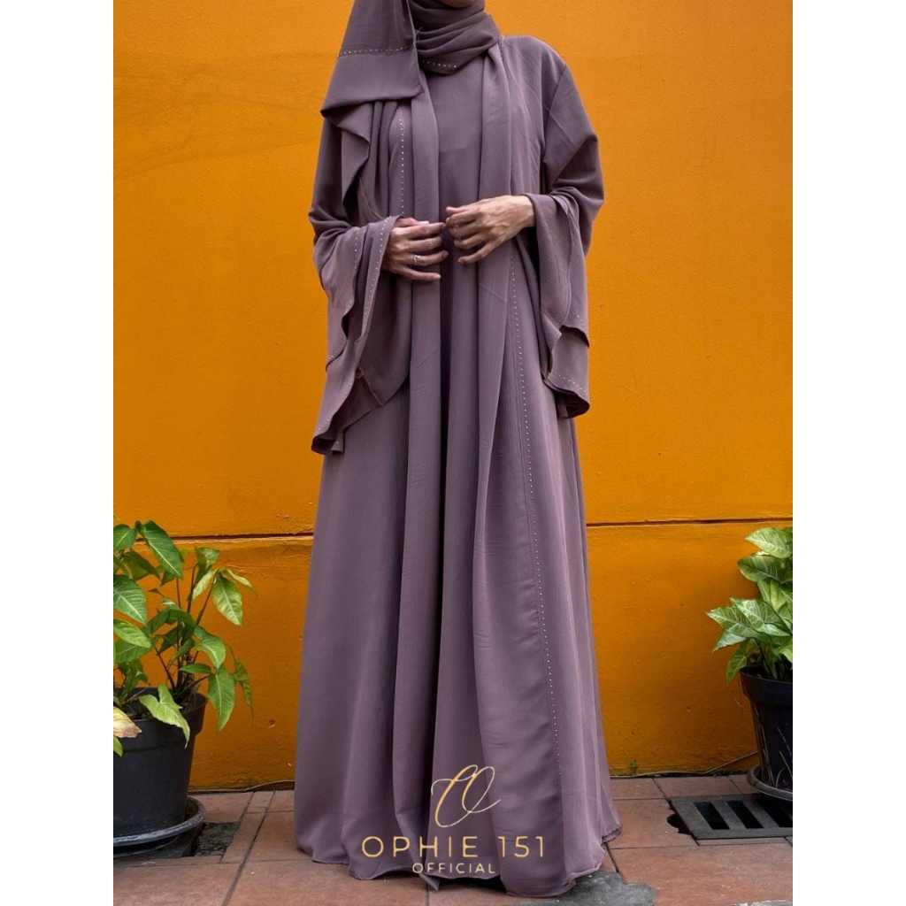 OPHIE151 Abaya Fatima Set Inner Outer Pasmina kekinian