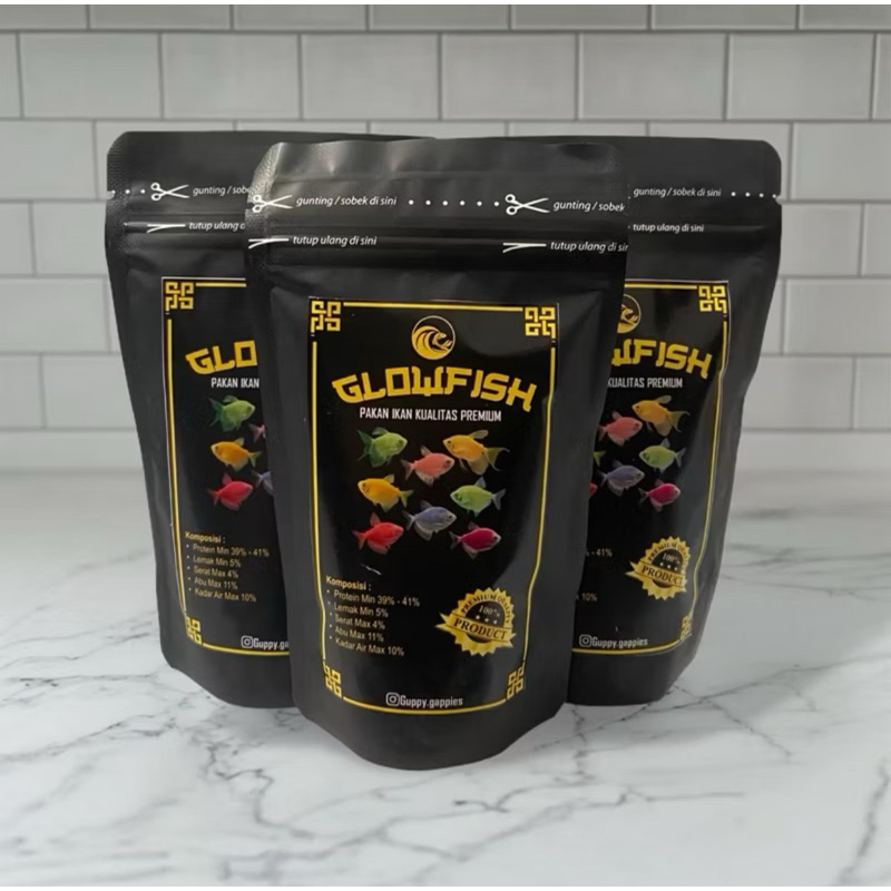 Pelet Ikan Glowfish/ Glofish/ Tetra/ Ikan Warna Warni