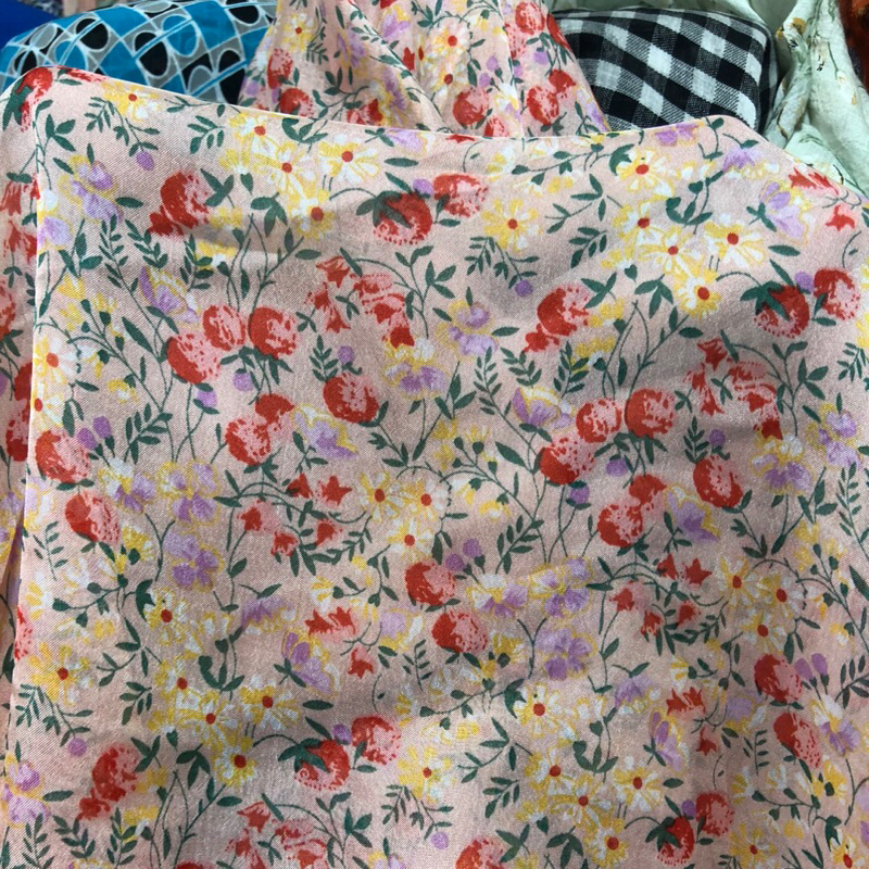 kain sifon sutra motif - kain sifon sutra motif bunga - kain sifon sutra motif premium fd