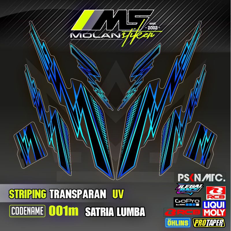 Decal Sticker Striping Variasi Transparan Uv Satria R Lumba Satria R Kotak Suzuki Satria R 120 Satri