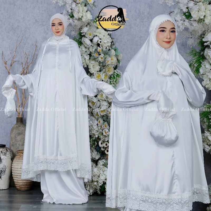 Mukena Dewasa Silk Premium Lengan Tangan Mukena Tangan Zadda Series
