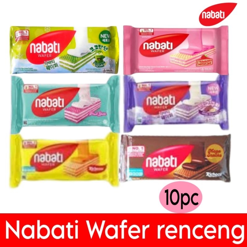 

Nabati Wafer 16gr cocopandan strawberry cheesecake isi 10pcs