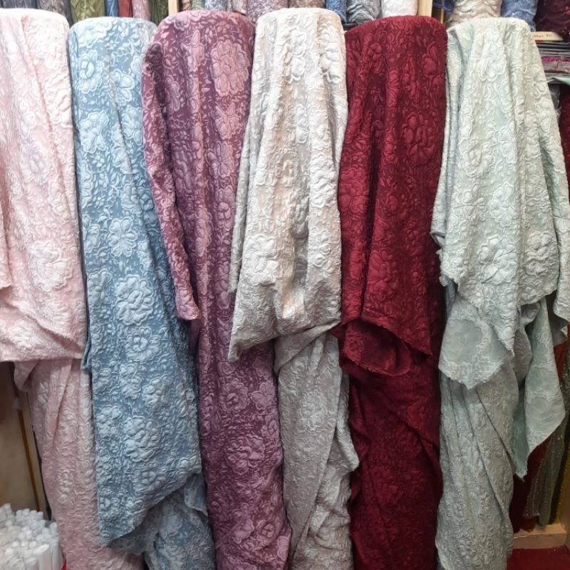 bahan kain jaguar embos motif timbul premium