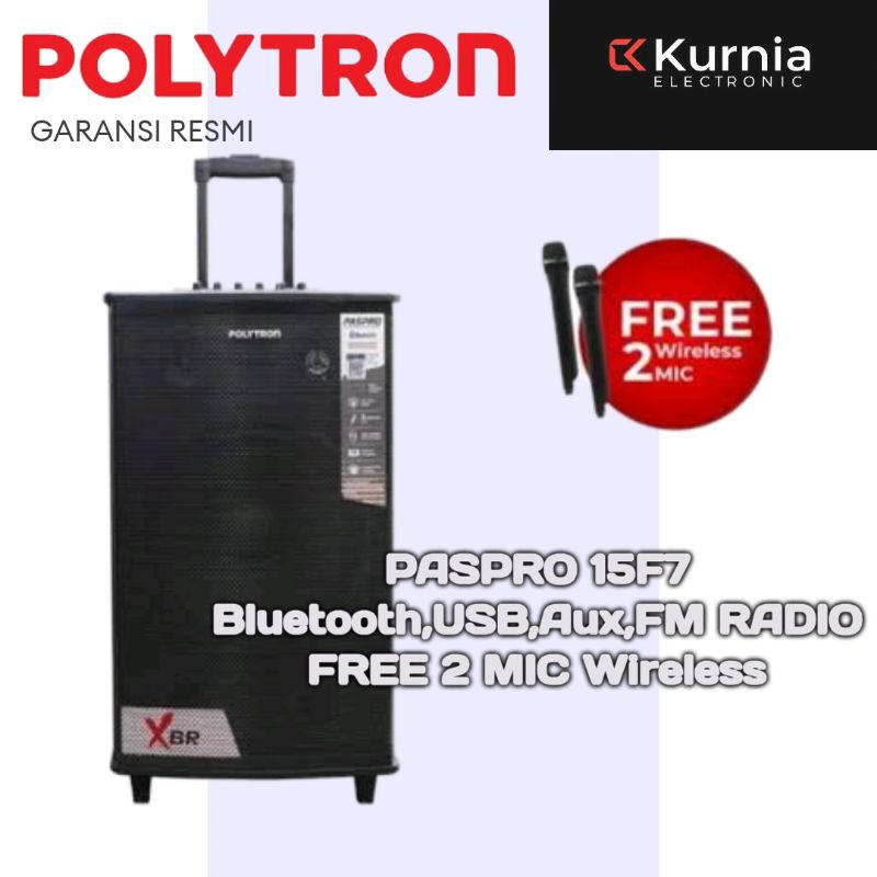 POLYTRON PASPRO 15F7  SPEAKER KARAOKE BLUETOOTH
