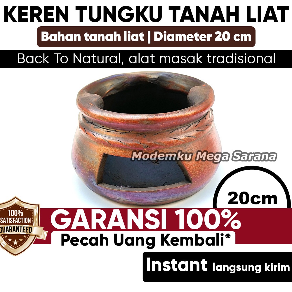 Kompor Tungku Dari Tanah Liat Gerabah Tungku Kayu Bakar Kren Keren Tradisional Untuk Masak - Diamete