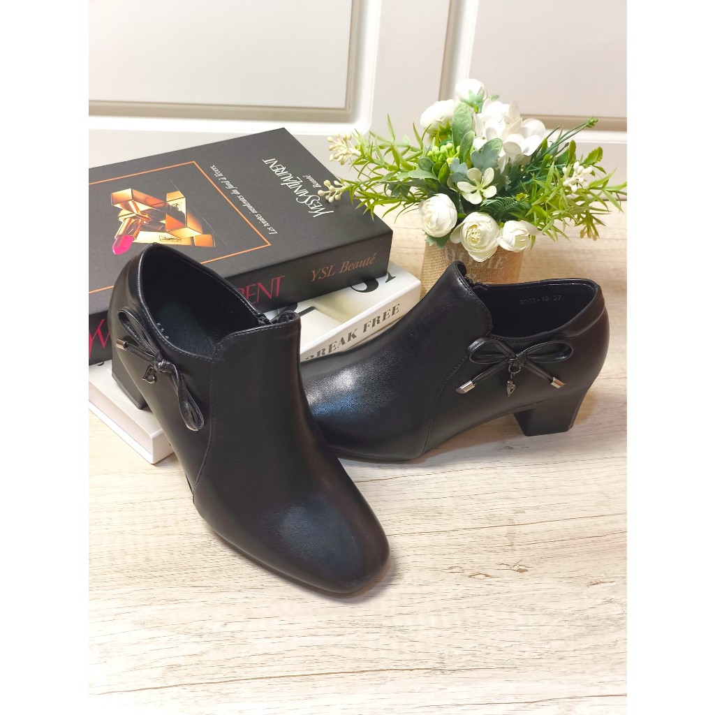 IVORY Sepatu Wanita Ankle Boot Formal 5cm 08 Hitam