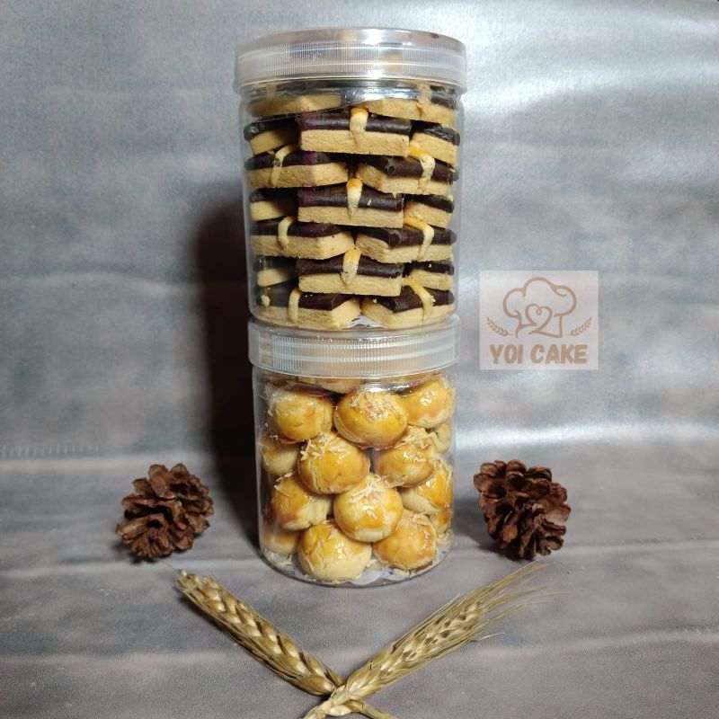 

kue kering Paket Coklat Stik dan Nastar Bulat toples 600ml