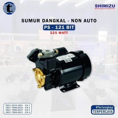 Pompa Air SHIMIZU PS-121 BIT Non Otomatis 125 Watt Manual PS 121