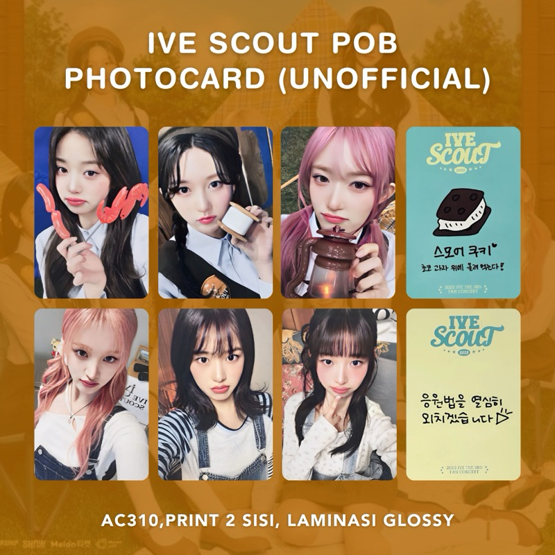 POB IVE SCOUT 2025 IVE THE 3RD FAN CONCERT Unofficial Photocard Wonyoung Leeseo Liz Yujin Gaeul Rei