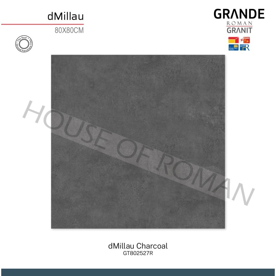 ROMAN GRANIT GRANDE dMillau Charcoal 80x80 GT802527R ROMAN GRANIT