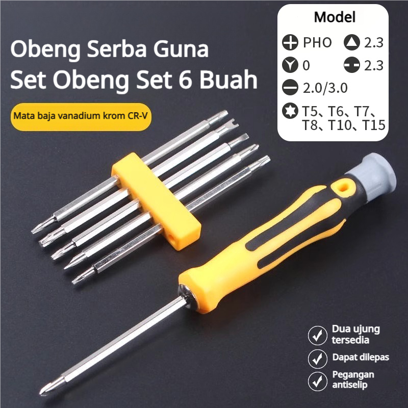 12 in 1 Set Obeng Ujung Salib Obeng Lurus Kecil Alat Bentuk y Ujung Kembang Alat Bentuk U Multifungs