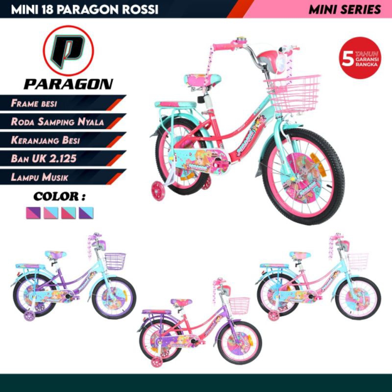 SEPEDA MINI ANAK PEREMPUAN CEWEK 12 / 16 / 18 INCH PARAGON KENSTAR TORA HUNTER KERANJANG BESI BAN PO