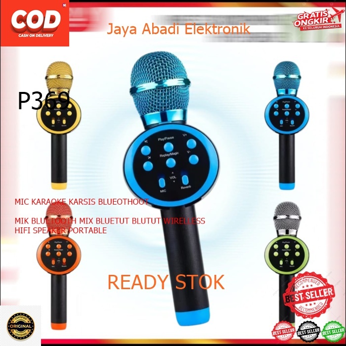 P369 ORIGINAL MIC KARAOKE KARSIS BLUEOTOOT MIK BLUETOOTH MIX BLUETUT BLUTUT MICROPHONE WIRELLESS HIF