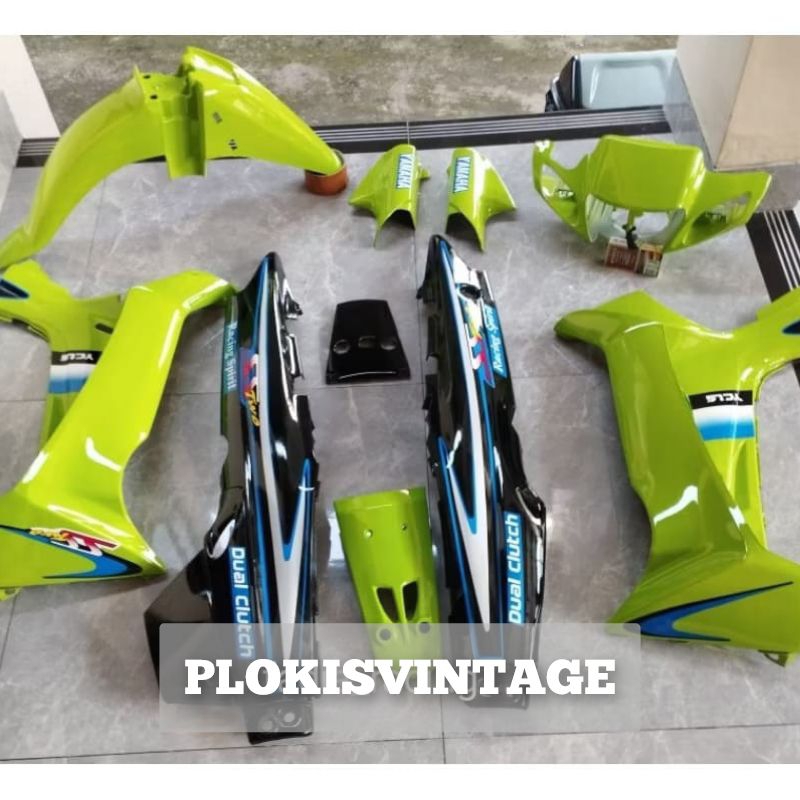 BODY HALUS YAMAHA FIZ R FIZR HITAM HIJAU STABILO SET STRIPING