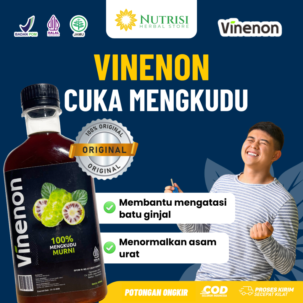 

VINENON 300ml - Cuka Mengkudu Original Hancurkan Batu Ginjal Tanpa Operasi dan Melancarkan Purin Tubuh