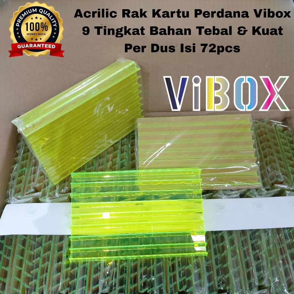 72pcs 1dus Akrilik Panjangan Kartu Perdana Besar Ukuran 20 cm x 13 cm -9 Tingkat- untuk konter pulsa