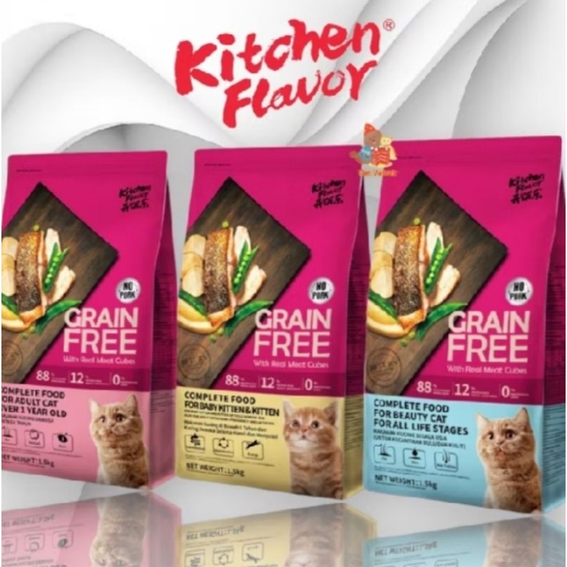 Kitchen Favor Grain Free1,5kg Freshpack -Beauty Adult Kitten Hair & Skin No PORK