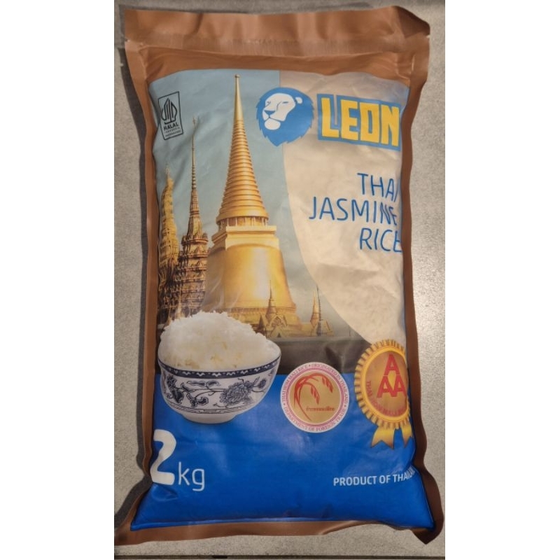 

Beras Premium Thai Melati LEON Thai Jasmine Rice 2kg - RM.