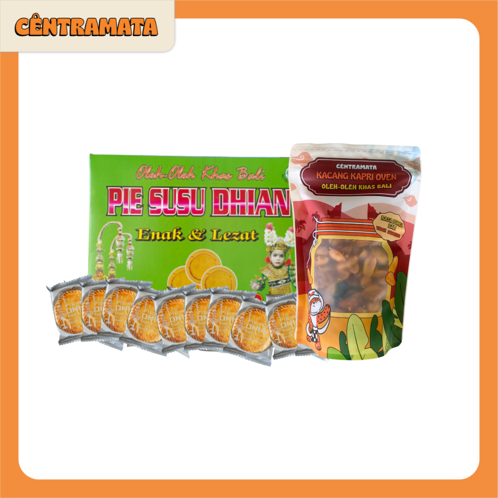 

Paket 20pcs Pie Susu Dhian Original + Kacang Oven Bumbu Bali Centramata 150gr