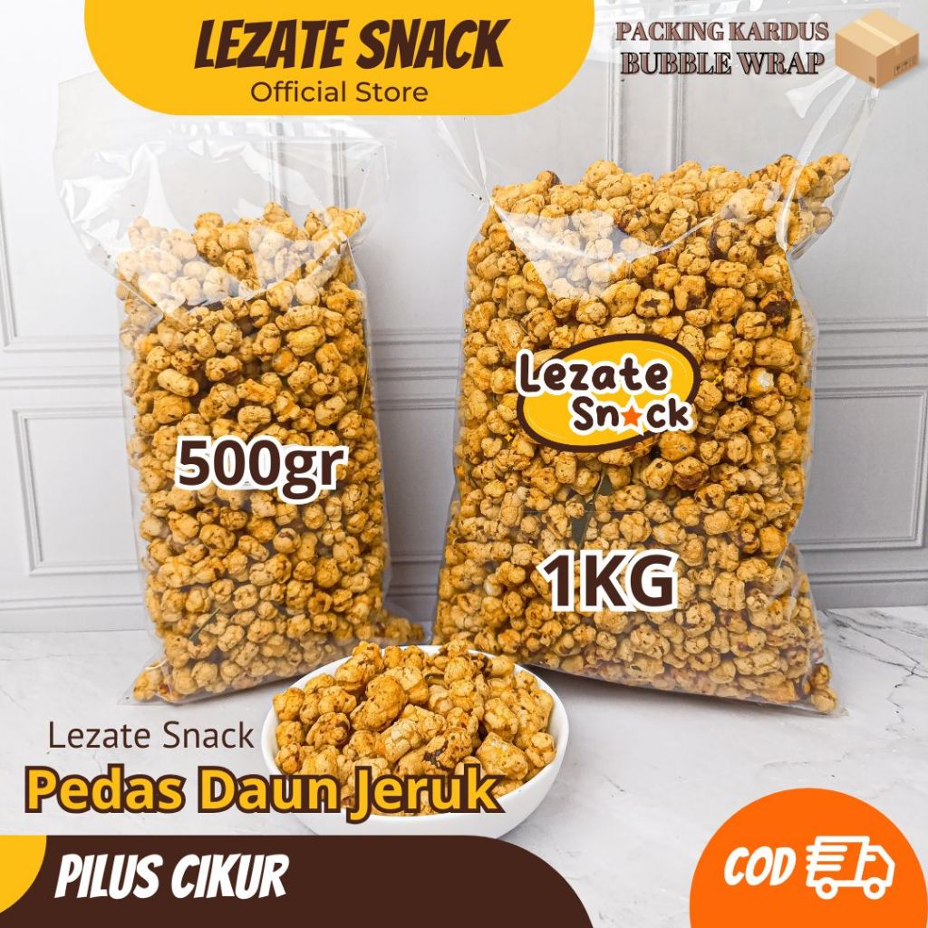 Pilus Cikur Pedas Daun Jeruk 1kg Murah Enak Topping Seblak / Pilus Kencur Cianjur Bakso Aci Renceng 