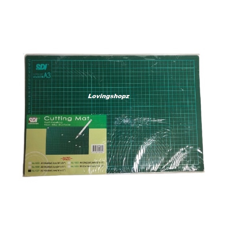 

Cutting Mat SDI A3, Alas potong karet SDI ukuran A3 , alas pemotongan SDI ukuran 29,7 x 42 cm