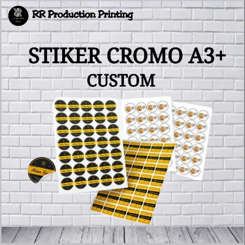 

Stiker/Stiker Custom/Stiker Cromo/Stiker Label Kemasan/Stiker Label Makanan/Stiker Label Minuman