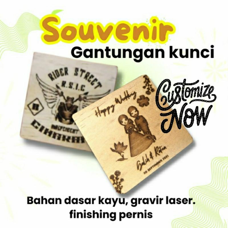 Souvenir Gantungan Kunci Kayu