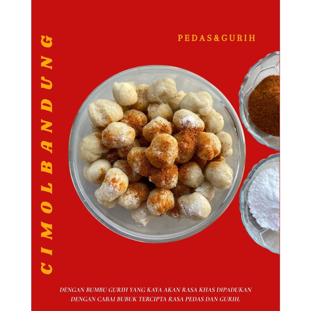 

Cimol Bandung Mentah Original dengan bumbu terpisah (Gurih + Pedas) dengan packing Vaccum