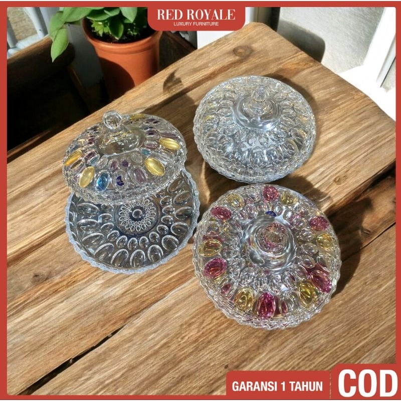 toples kue kaca kristal elegant tempat penyimpanan makanan snack permen