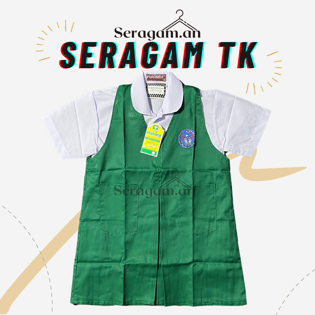 [SET TERMURAH SERAGAM TK DI SHOPEE] SERAGAM TK SERAGAM PAUD NASIONAL HIJAU LENGAN PENDEK PEREMPUAN