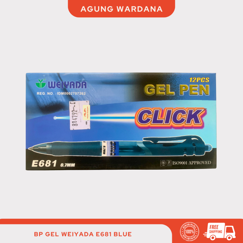 

BOLPOIN BIRU GEL WEIYADA E681