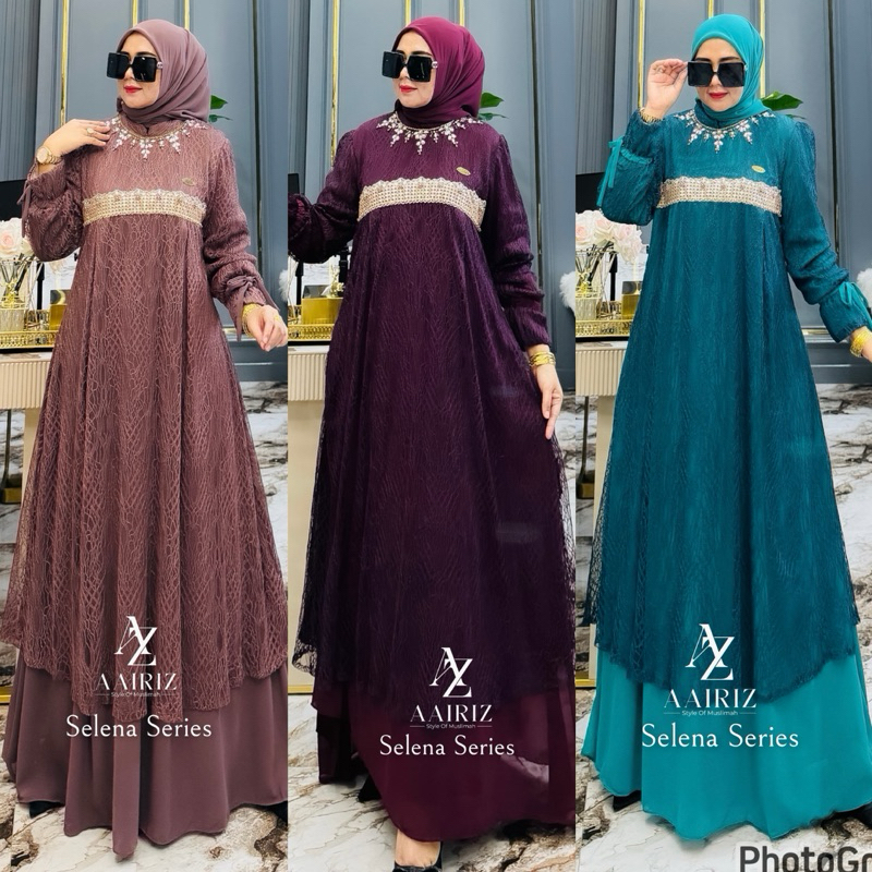NEW SELENA SERIES SET HIJAB TERBARU ORIGINAL BY AAIRIZ GAMIS PESTA GAMIS TERBARU BESTSELLER