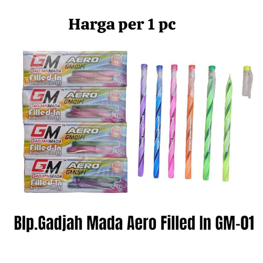 

Ballpoint Lilin Gadjah Mada Aero GM01-Fi Hitam 1 pc - Pulpen Pena Gel Black Satuan